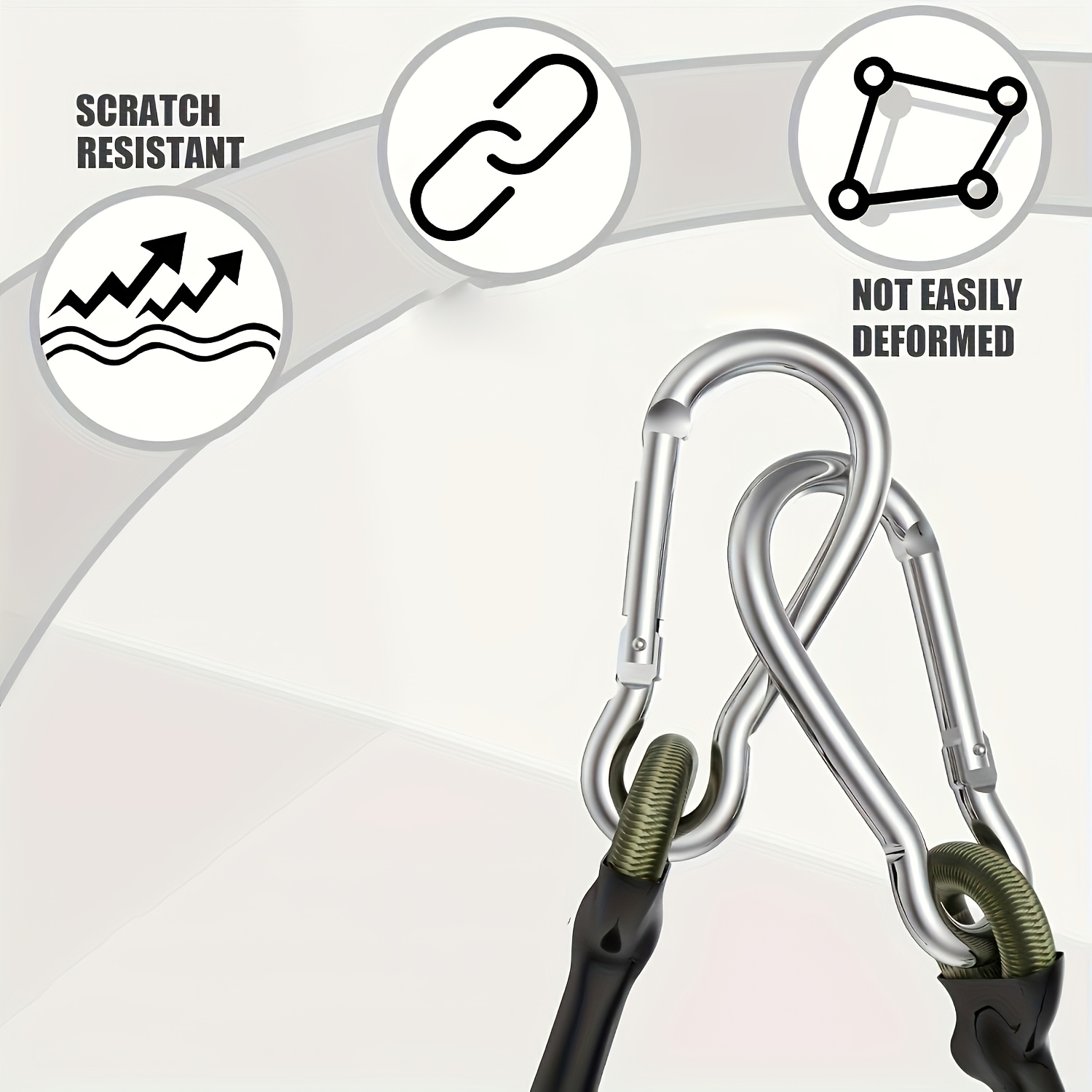 2Pcs Elastic Rope Aluminum Hoo - Outdoor Furniture Rope 评论和价格