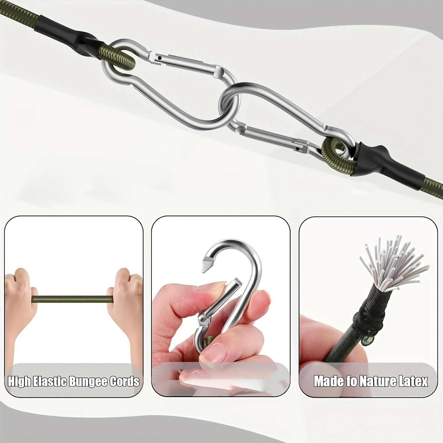 2Pcs Elastic Rope Aluminum Hoo - Outdoor Furniture Rope 评论和价格
