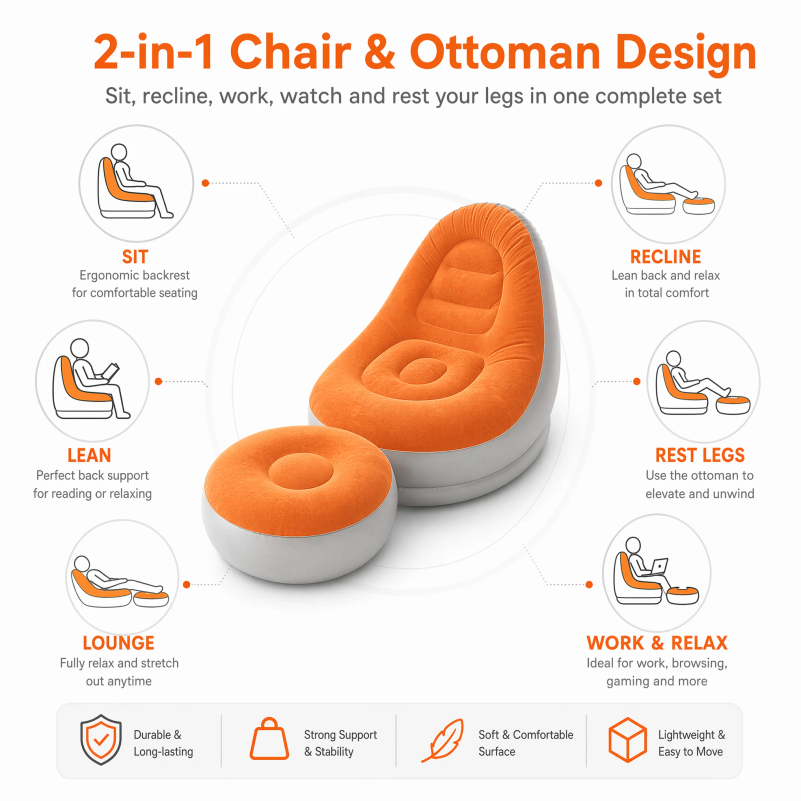 Flocking Inflatable Lazy Sofa  - Outdoor Furniture Bali 评论和价格