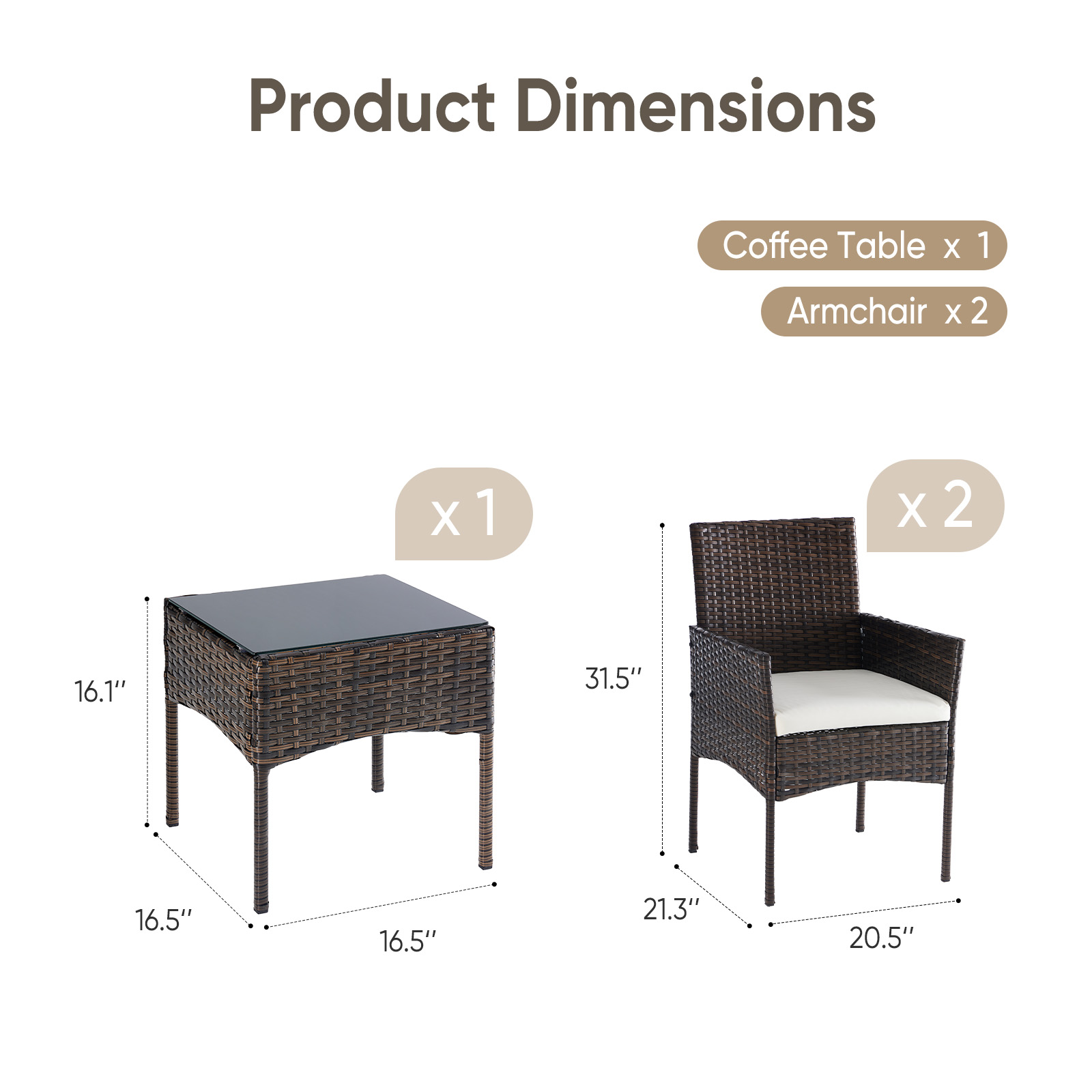 JHK Large Size 3 Pieces Outdoo - Outdoor Furniture Bali 评论和价格