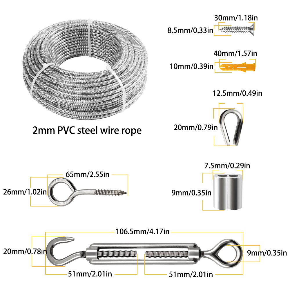 10-25M Steel Wire Rope Stainle - Outdoor Furniture Rope 评论和价格